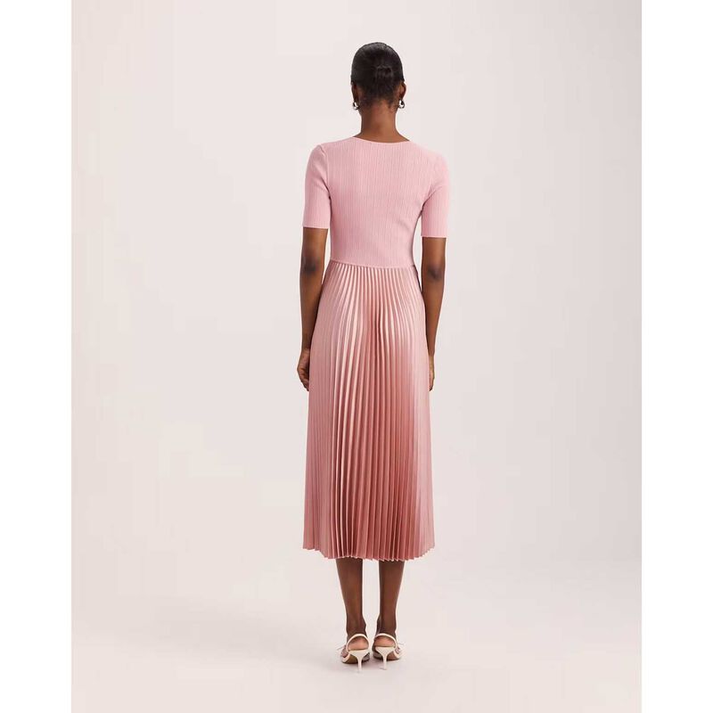 SABA Vicky V-neck Mixed Media Dress image number 1